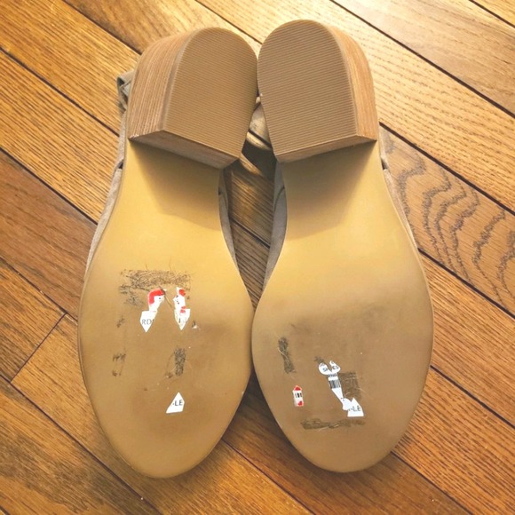 Susina NEW Womens 11 Leather Open Toe Heel Tan Taupe Sandals - Picture 7 of 7